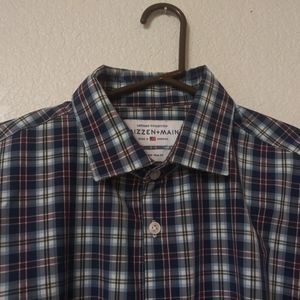 Mizzen + Main Large Trim Fit Button Down Blue Trim